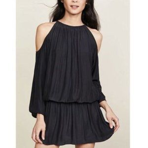 Ramy Brook Lauren Cold/open/off Shoulder Dress Black Sz S/small $350 long sleeve